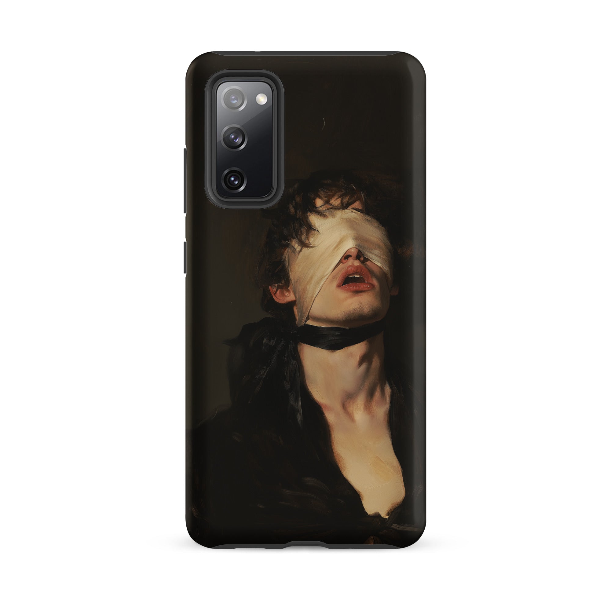 Suck it Up Vintage Gay Sm Blindfold Samsung Case, Galaxy S20 Fe / Matte, Dark Colored Smartphone Case Artistic Depiction Blindfolded Person