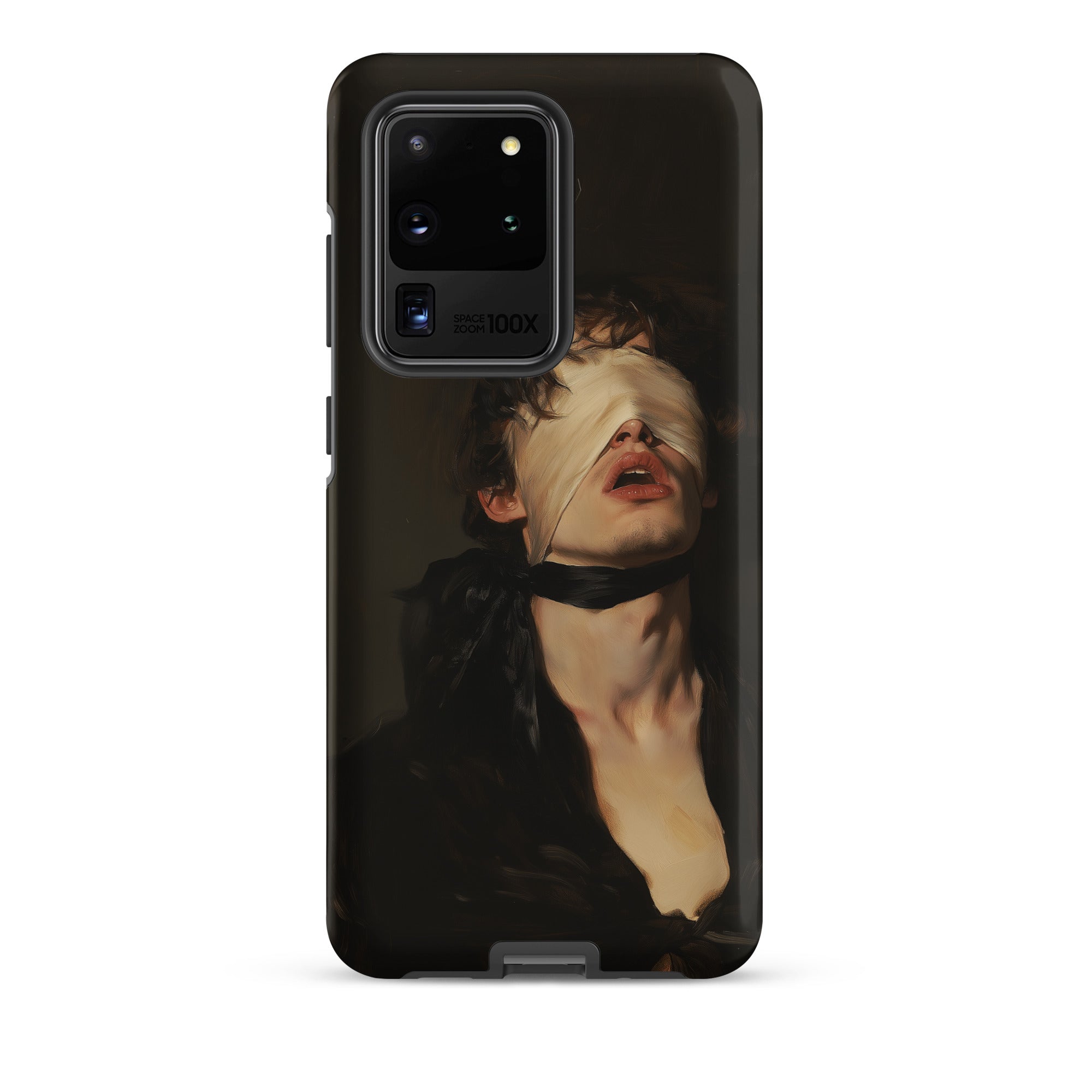 Suck it Up Vintage Gay Sm Blindfold Samsung Case, Galaxy S20 Ultra / Matte, Black Smartphone Case Printed Blindfolded Person