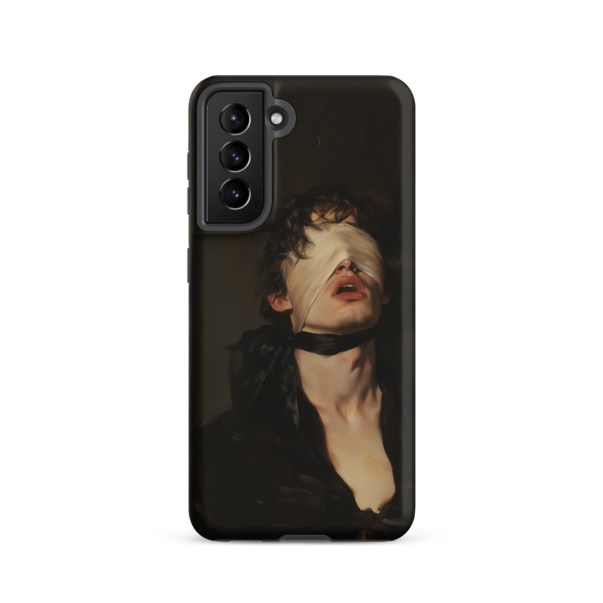 Suck it Up Vintage Gay Sm Blindfold Samsung Case, Galaxy S21 / Matte, Black Smartphone Case Blindfolded Figure