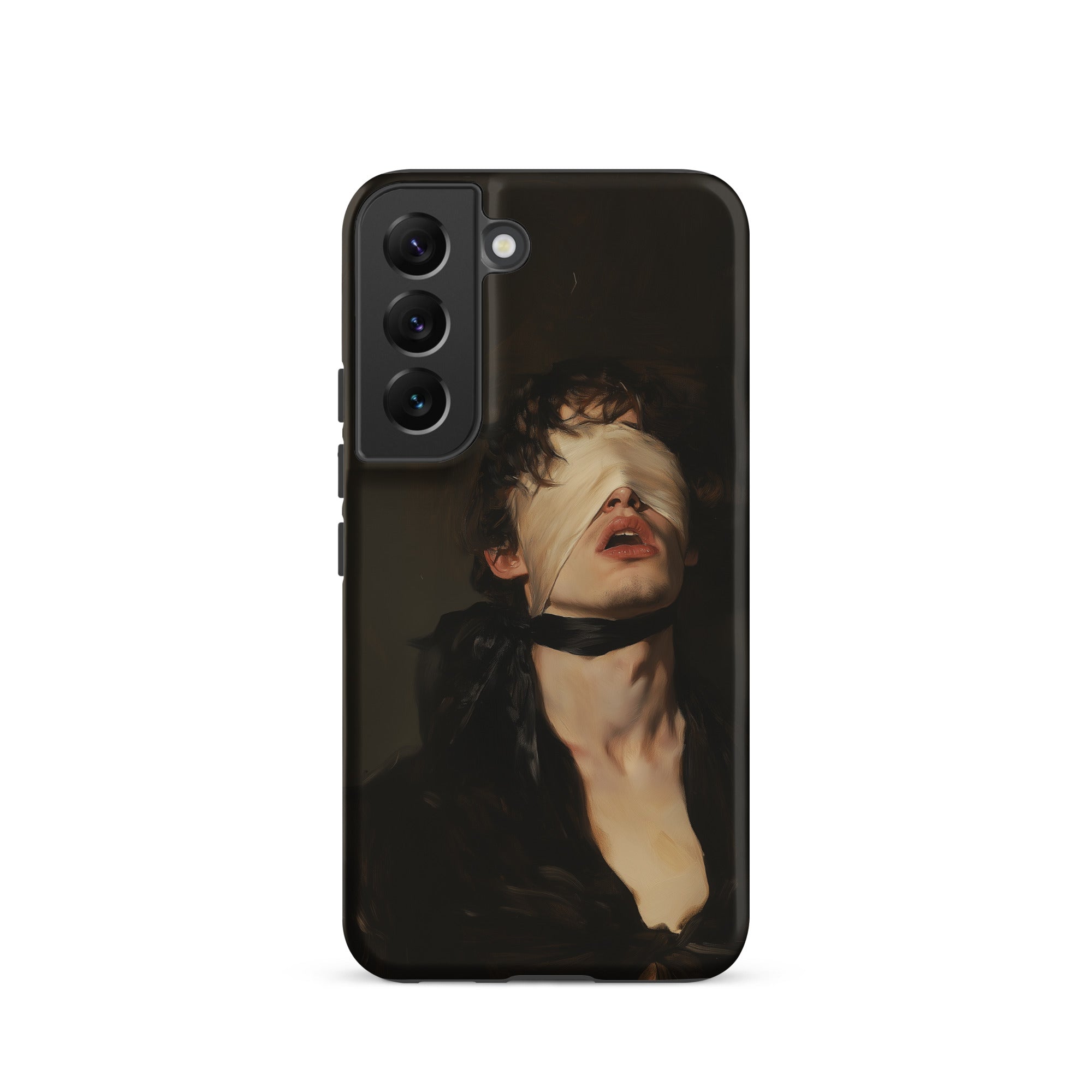 Suck it Up Vintage Gay Sm Blindfold Samsung Case, Galaxy S22 / Matte, Black Phone Case Stylized Painting Person Blindfold