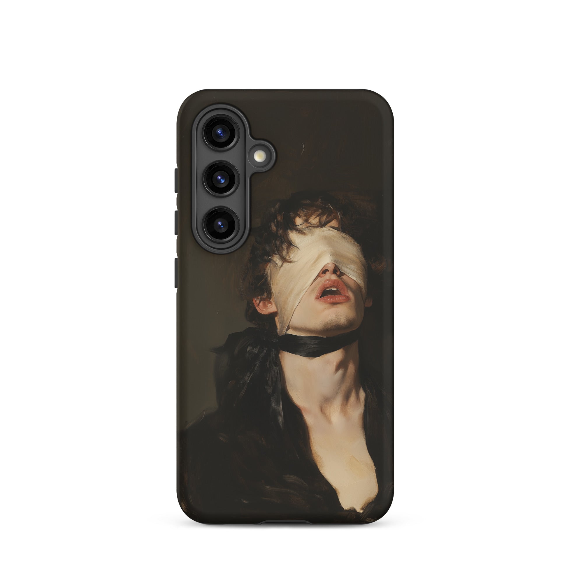 Suck it Up Vintage Gay Sm Blindfold Samsung Case, Galaxy S24 / Matte, Black Smartphone Case Blindfolded Man