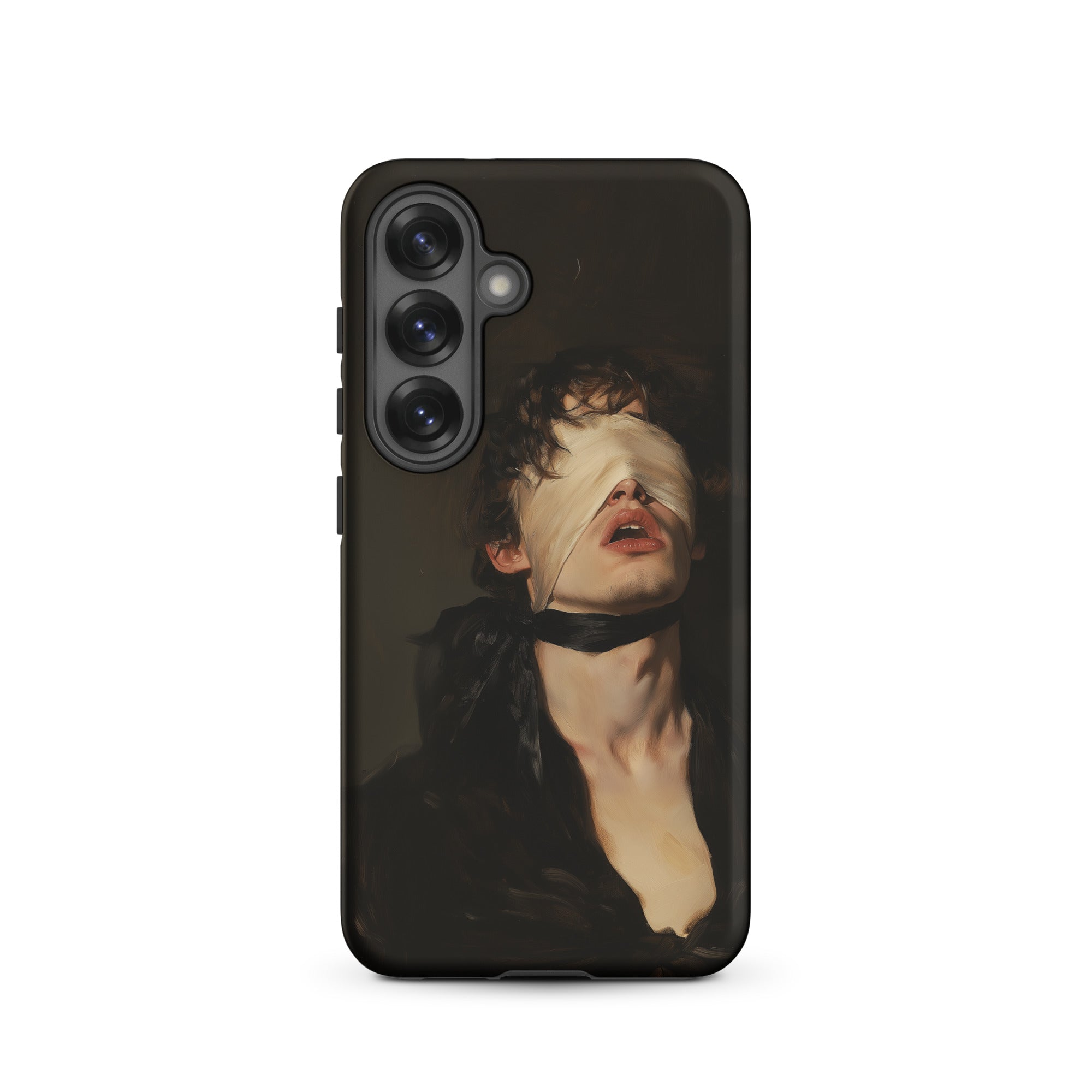 Suck it Up Vintage Gay Sm Blindfold Samsung Case, Galaxy S25 / Matte, Black Smartphone Case Blindfolded Figure