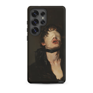 Suck it Up - Vintage Gay Sm Blindfold Samsung Case, Galaxy S25 Ultra / Matte, Black Phone Case Printed Blindfolded Person