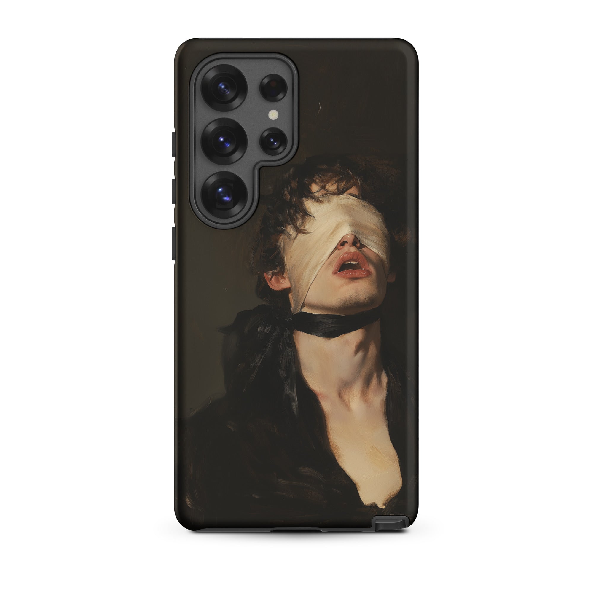 Suck it Up Vintage Gay Sm Blindfold Samsung Case, Galaxy S25 Ultra / Matte, Black Phone Case Printed Blindfolded Person