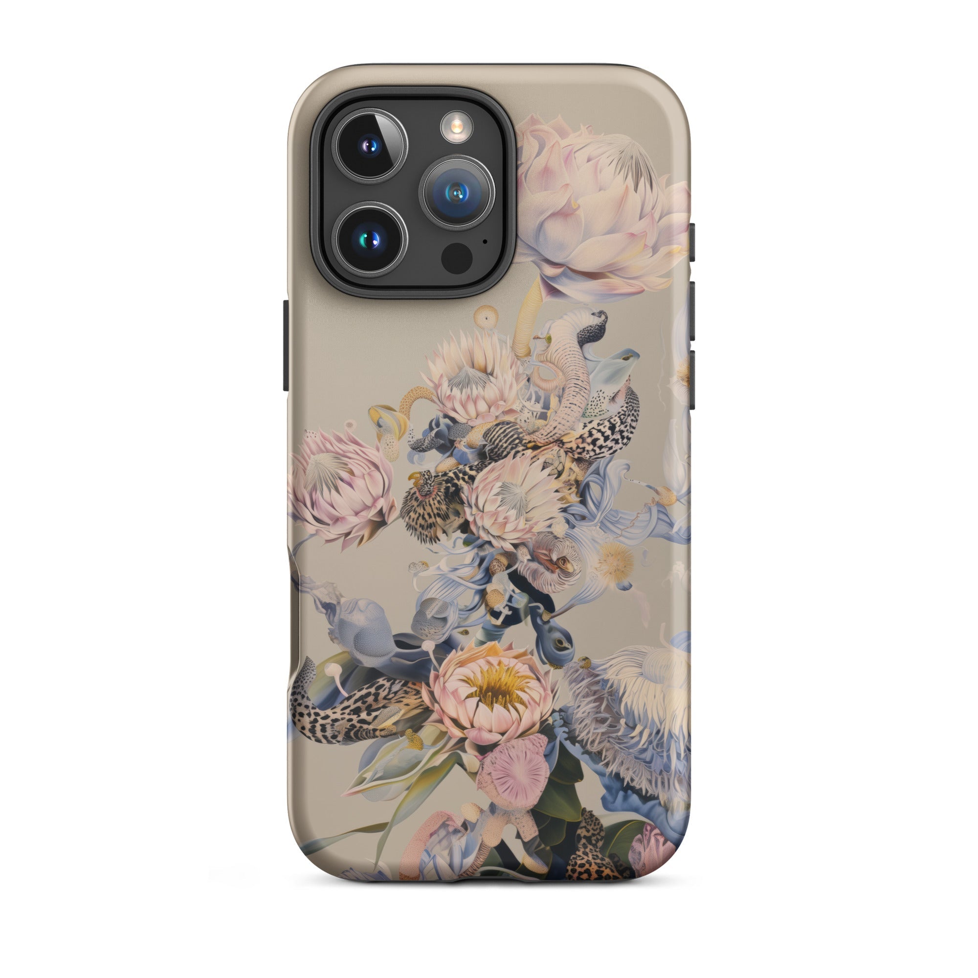 Sugarbush - Surreal Protea Art Iphone Case, 16 Pro Max / Matte, Floral-patterned Phone Case