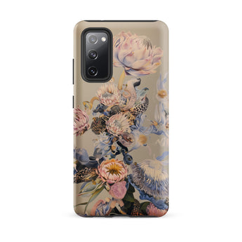 Sugarbush - Surreal Protea Art Phone Case Samsung Galaxy S20 Fe / Matte Beige Phone Case Adorned Detailed Floral Fauna Illustration Surreal