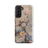 Sugarbush - Surreal Protea Art Samsung Case, Galaxy S21 Fe / Gloss, Smartphone Case Beige Background Floral Design Shades Pink
