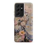 Sugarbush - Surreal Protea Art Samsung Case, Galaxy S21 Ultra / Matte, Smartphone Case Beige Background Colorful Floral Pattern