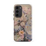 Sugarbush - Surreal Protea Art Samsung Case, Galaxy S23 Plus / Gloss, Smartphone Case Beige Background Colorful Floral Pattern