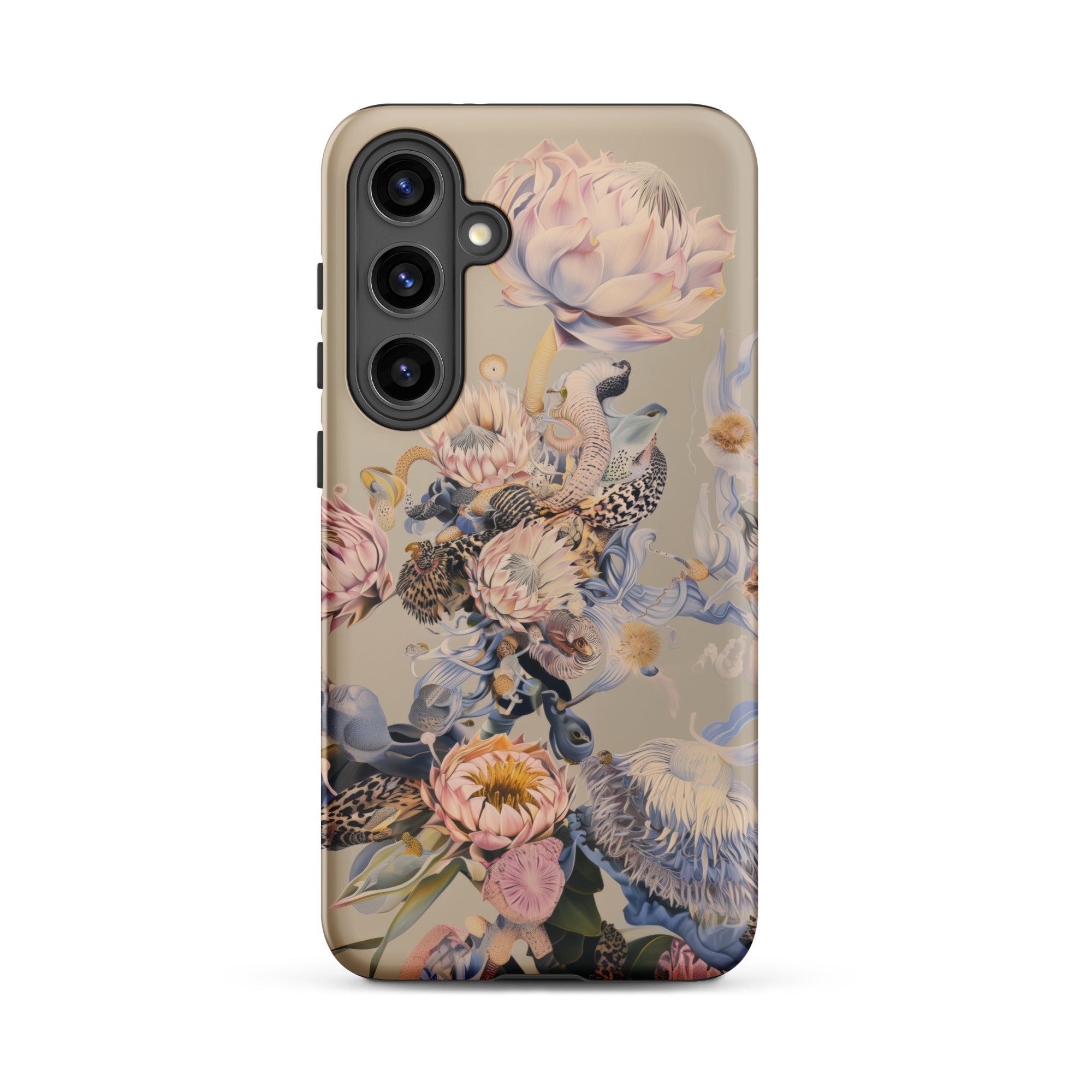 Sugarbush Surreal Protea Art Samsung Case, Galaxy S24 Plus / Matte, Smartphone Case Beige Background Floral Animal Print Shades