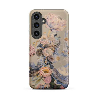 Sugarbush - Surreal Protea Art Samsung Case, Galaxy S24 Plus / Matte, Smartphone Case Beige Background Floral Animal Print Shades