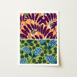 Suggestions Pour étoffes et Tapis - E. A. Séguy Art Print / Canvas Vibrant Two-panel Botanical Bold Red Orange, Prints