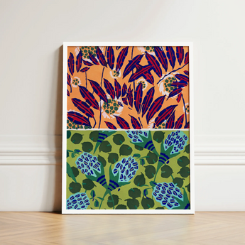 Framed Artwork Vibrant Two-part Botanical Print Deep Red Art, Suggestions Pour
