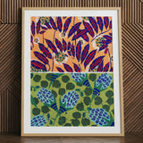 E.A. Seguy art print, framed floral pattern, 24x32