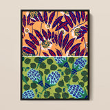 Suggestions Pour étoffes et Tapis - E. A. Séguy Art Print / Canvas Framed Artwork Vibrant Stylized Botanical Print Bold Red Art Print,