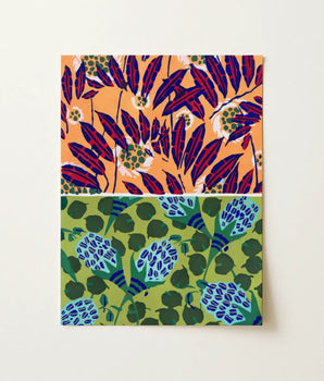 Rectangular Art Print Two Distinct Botanical Patterns, Suggestions Pour