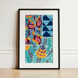 Suggestions Pour étoffes et Tapis - E. A. Séguy Art Print / Canvas Vibrant Framed Art Print Colorful Collage Stylized Botanical Print,