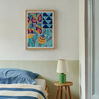 Suggestions Pour étoffes et Tapis - E. A. Séguy Art Print, Colorful Abstract Art Print Wooden Frame Geometric Patterns
