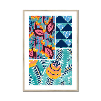 Suggestions Pour étoffes et Tapis - E. A. Séguy Art Print, Framed Abstract Artwork Tropical Leaves Geometric Shapes Vibrant