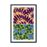 Suggestions Pour étoffes et Tapis - E. A. Séguy Art Print, Framed Artwork Two Floral Patterns Purple/orange Blue/green Color