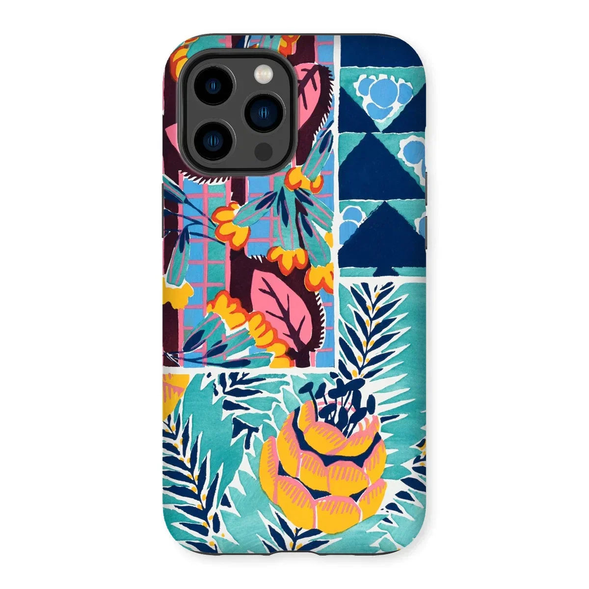 Suggestions Pour étoffes et Tapis - E. A. Séguy Iphone Case, 14 Pro Max / Matte, Colorful Patterned Phone Case Tropical Floral Leaf Designs