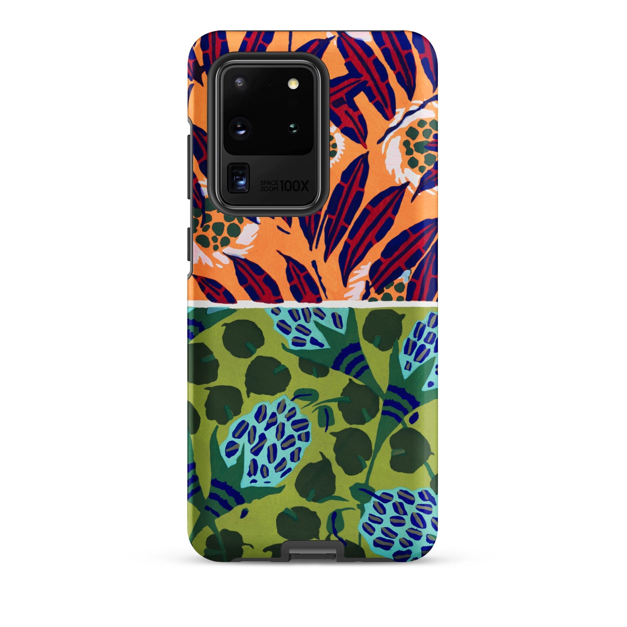Suggestions Pour étoffes et Tapis E.a. Séguy Samsung Case, Galaxy S20 Ultra / Matte, Smartphone Case Two Part Floral Design Orange Red