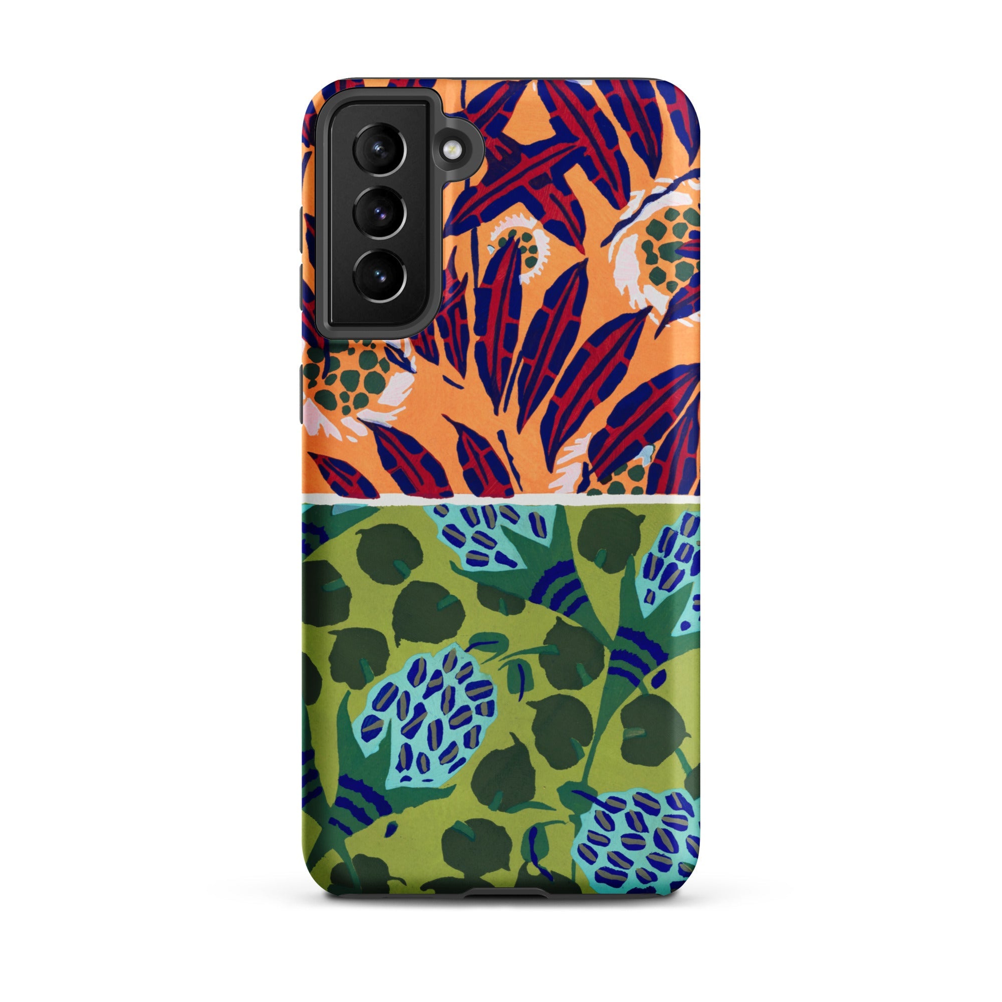 Suggestions Pour étoffes et Tapis E.a. Séguy Samsung Case, Galaxy S21 Plus / Matte, Smartphone Case Two Distinct Floral Patterns