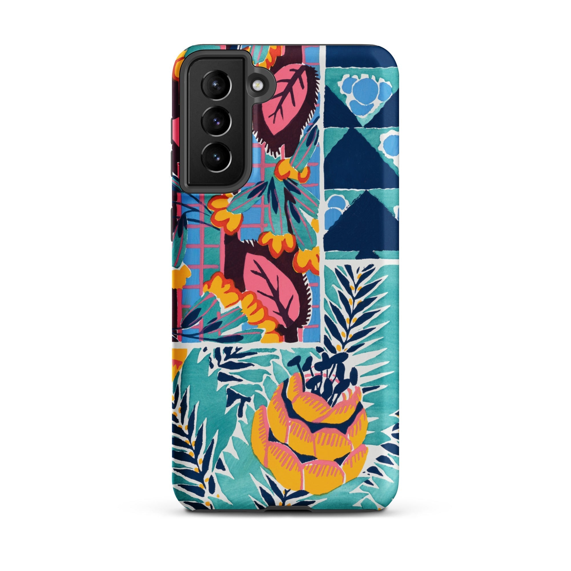 Suggestions Pour étoffes et Tapis E. A. Séguy Samsung Case, Galaxy S21 Plus / Matte, Smartphone Case Vibrant Multicolored Floral Patterned