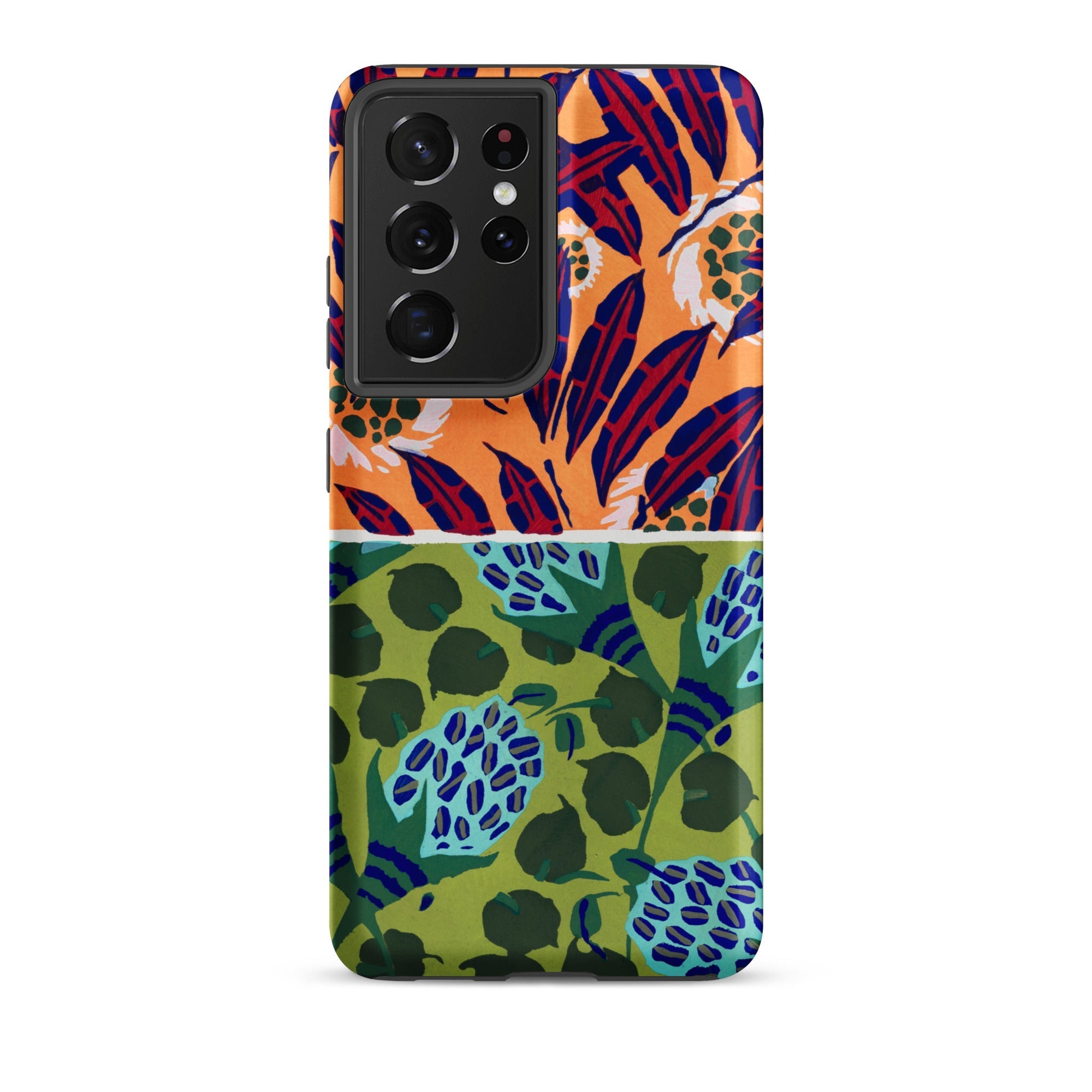 Suggestions Pour étoffes et Tapis E.a. Séguy Samsung Case, Galaxy S21 Ultra / Matte, Smartphone Case Two Part Floral Abstract Pattern