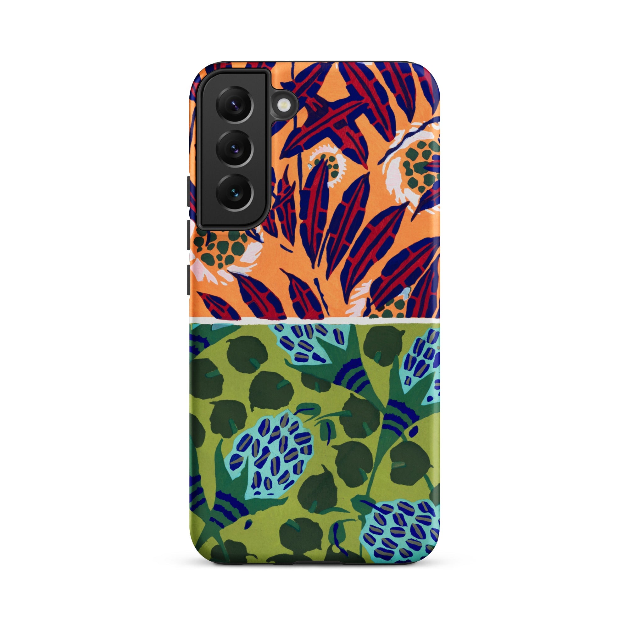 Suggestions Pour étoffes et Tapis E.a. Séguy Samsung Case, Galaxy S22 Plus / Matte, Phone Case Two Tone Floral Pattern