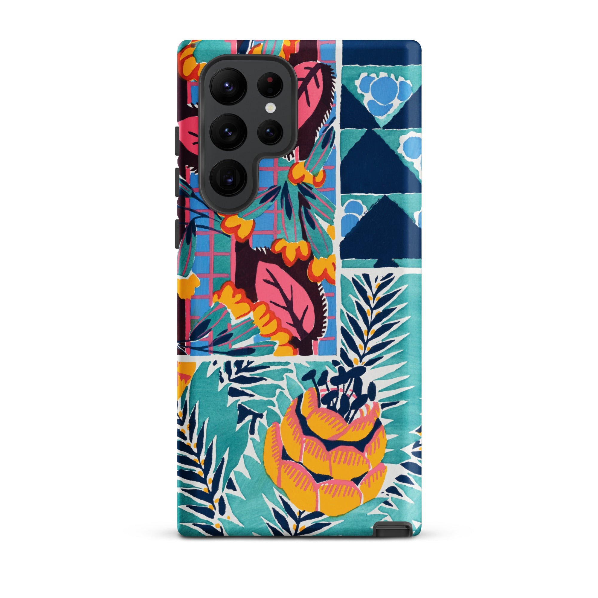 Suggestions Pour étoffes et Tapis E. A. Séguy Samsung Case, Galaxy S22 Ultra / Matte, Smartphone Case Colorful Abstract Floral Geometric