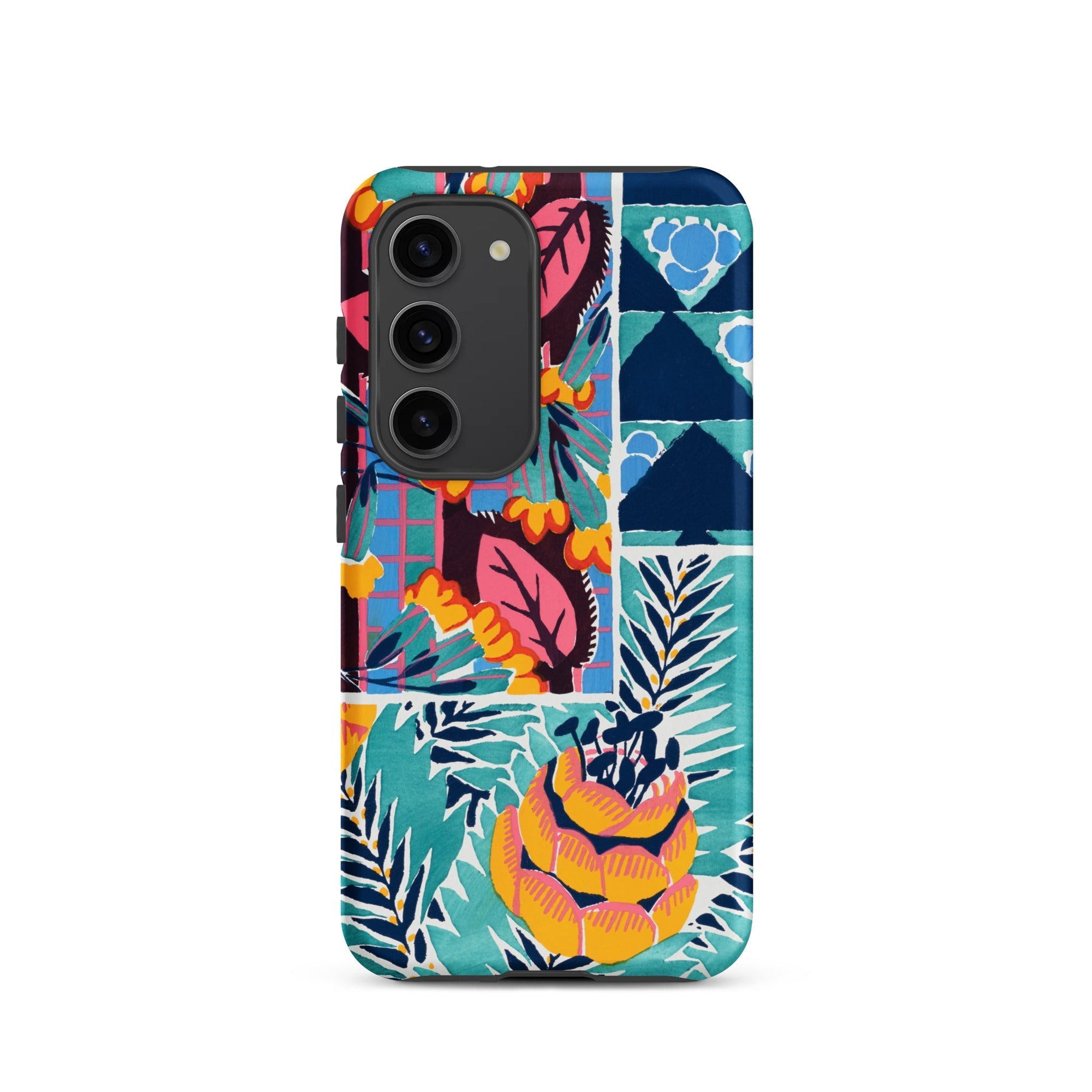 Suggestions Pour étoffes et Tapis E. A. Séguy Samsung Case, Galaxy S23 / Matte, Vibrant Multi Patterned Smartphone Case Camera Cutout