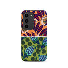 Suggestions Pour étoffes et Tapis E.a. Séguy Samsung Case, Galaxy S23 / Matte, Vibrant Split Pattern Phone Case Floral Leafy Designs