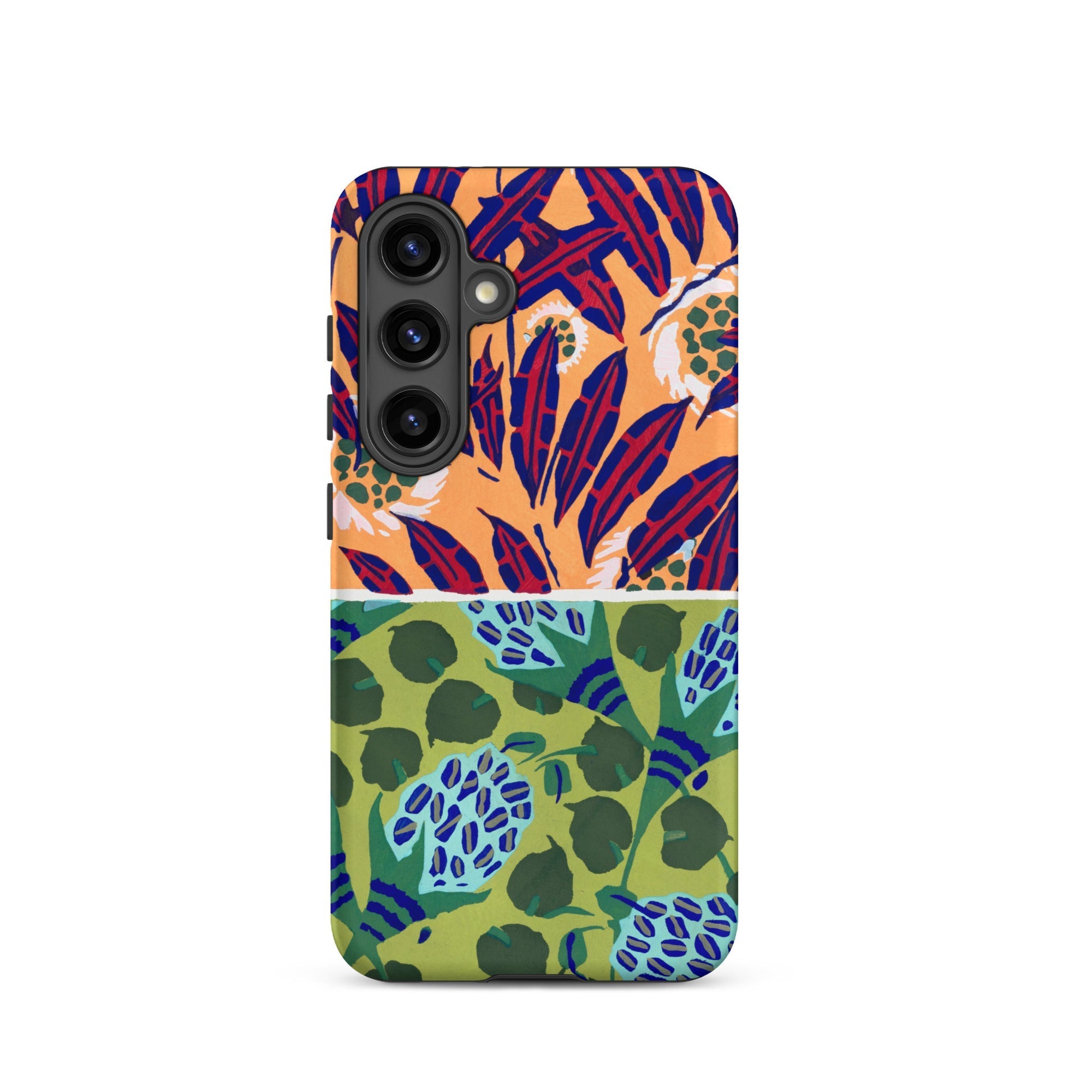 Suggestions Pour étoffes et Tapis E.a. Séguy Samsung Case, Galaxy S24 / Matte, Smartphone Case Split Design Section Orange Red Blue