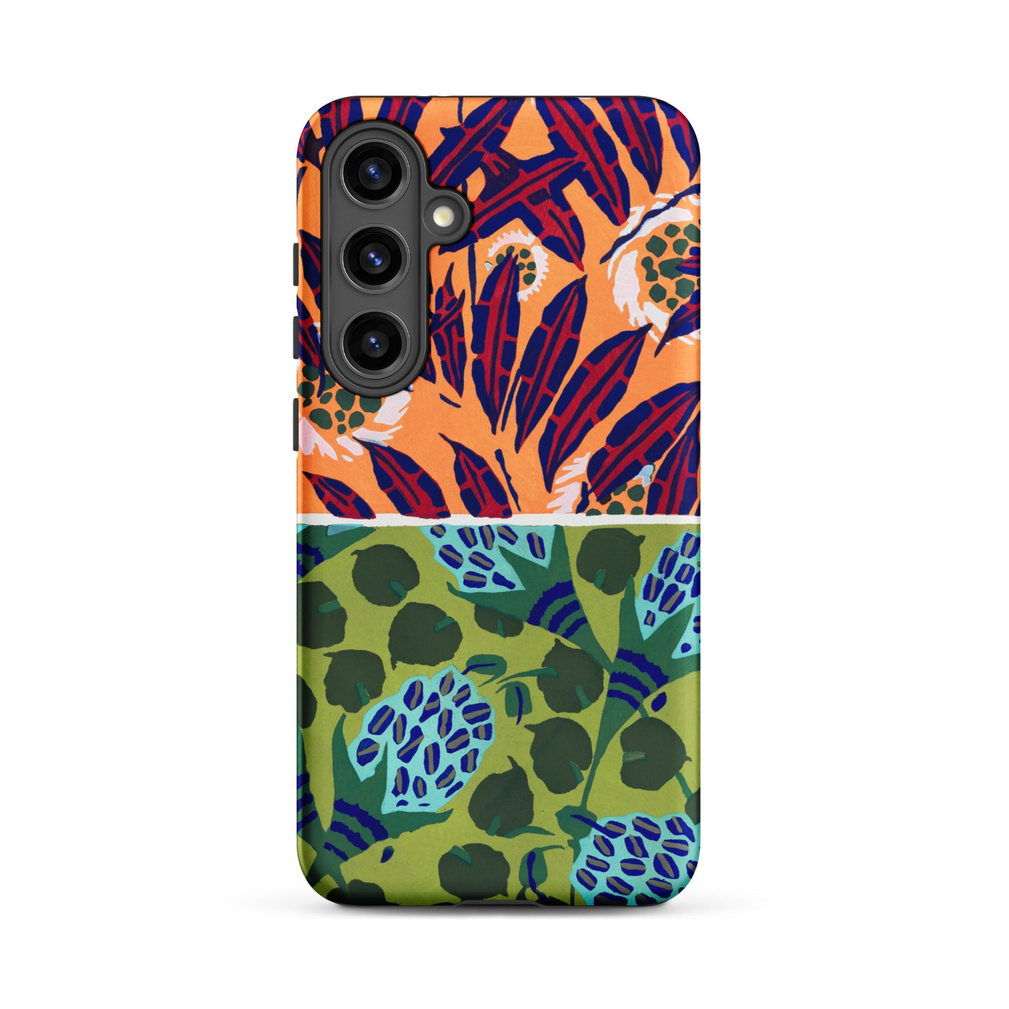 Suggestions Pour étoffes et Tapis E.a. Séguy Samsung Case, Galaxy S24 Plus / Matte, Smartphone Case Split Design Vibrant Orange Section