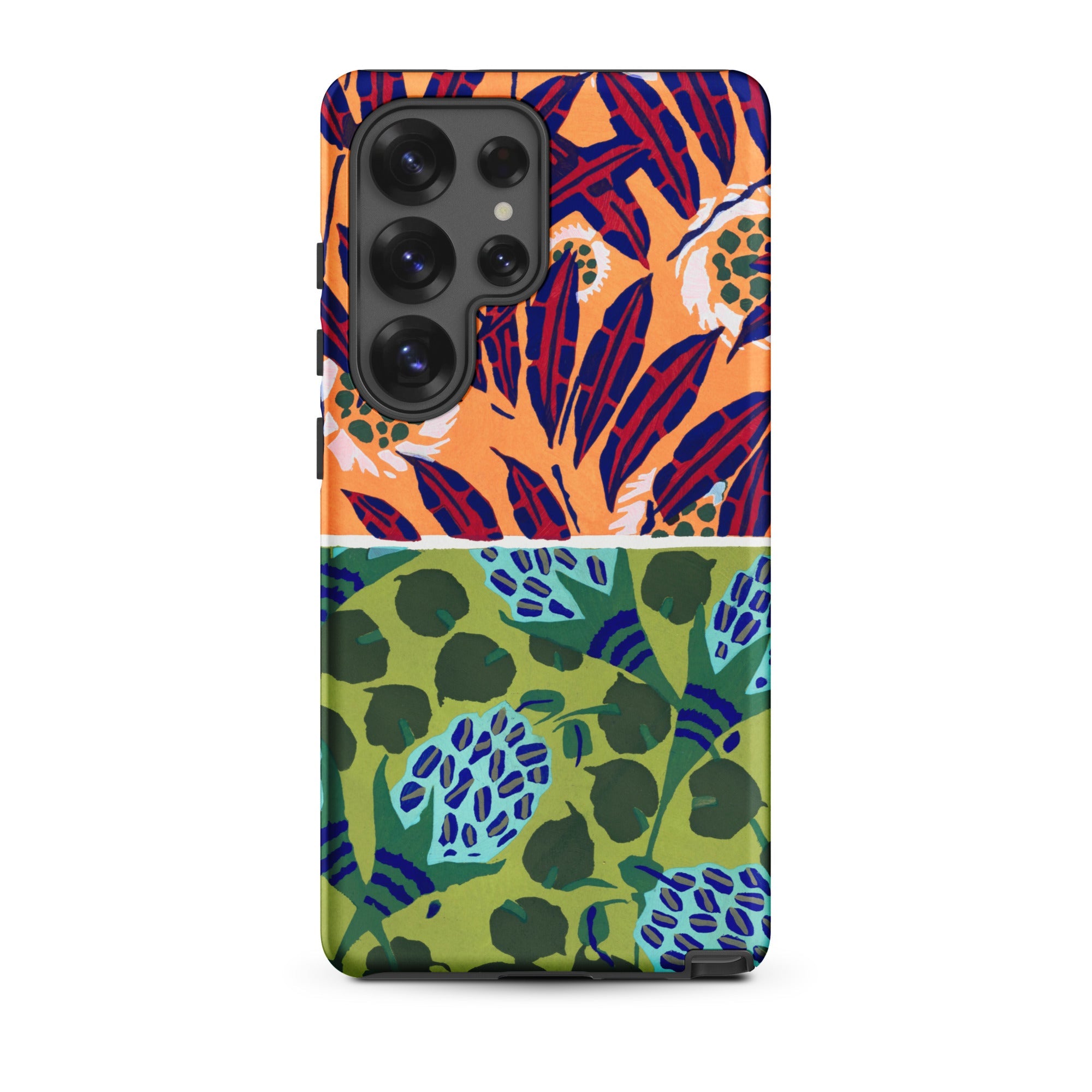 Suggestions Pour étoffes et Tapis E.a. Séguy Samsung Case, Galaxy S25 Ultra / Matte, Smartphone Case Split Design Section Orange