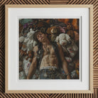 Suite Dreams - Trashy Queercore Punk Art Print, 12x12’’ / 31x31cm / Natural Frame / 2’’ Matboard, Framed Painting Person Amongst Stuffed