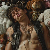 Suite Dreams - Trashy Queercore Punk Art Print / Canvas Black Leather Jacket Gold Chain Lace Trashy Queercore Gay, Gay Punk, Punk Art