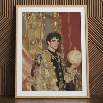 Suleiman - Gay Ottoman Sultan Art Print / Canvas Framed Portrait Man Ornate Gold-embellished Attire Intricately Decorated, Gilded Dream