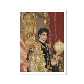 Suleiman - Gay Ottoman Sultan Art Print, Portrait Young Man Ornate Royal Noble Attire Scepter