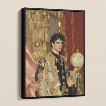 Suleiman - Gay Ottoman Sultan Framed Canvas, Framed Portrait Young Man Opulent Attire