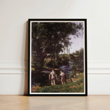 Summer - Károly Ferenczy Art Print / Canvas Black-framed Two Nude Figures Stream Leafy Ferenczy’s Unfolds, Nagybánya Plein Air Techniques,
