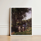 Summer - Károly Ferenczy Art Print / Canvas White-framed Classical Impressionist Painting Two Nude Ferenczy’s Unfolds, Nagybánya Plein Air