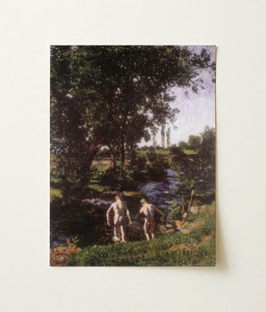 Rectangular Canvas Print Classical Landscape Painting Two Nude Ferenczy’s Summer Unfolds, Nagybánya Plein Air Techniques, Embraced Art