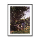 Summer Károly Ferenczy Art Print, Framed Landscape Painting Two Figures Stream Trees
