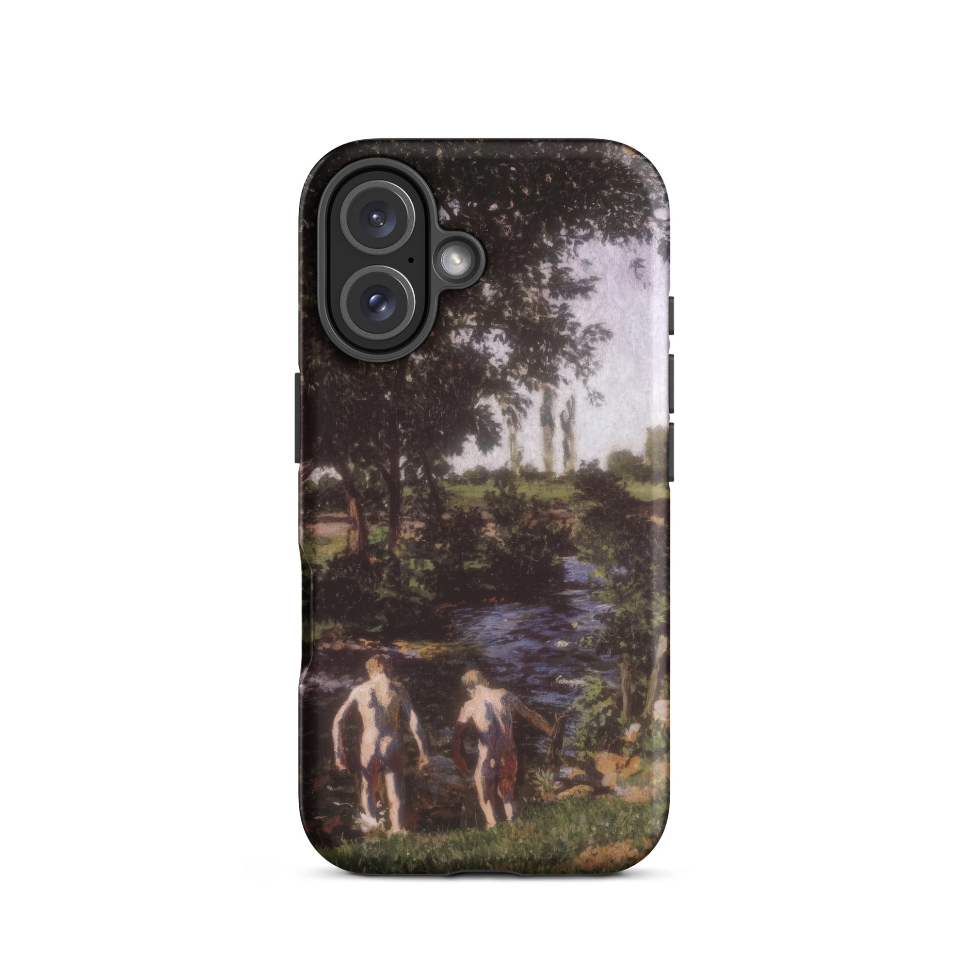 Summer Karoly Ferenczy Iphone Case, 16 / Matte, Smartphone Nature Themed Case Two Nude Figures Stream