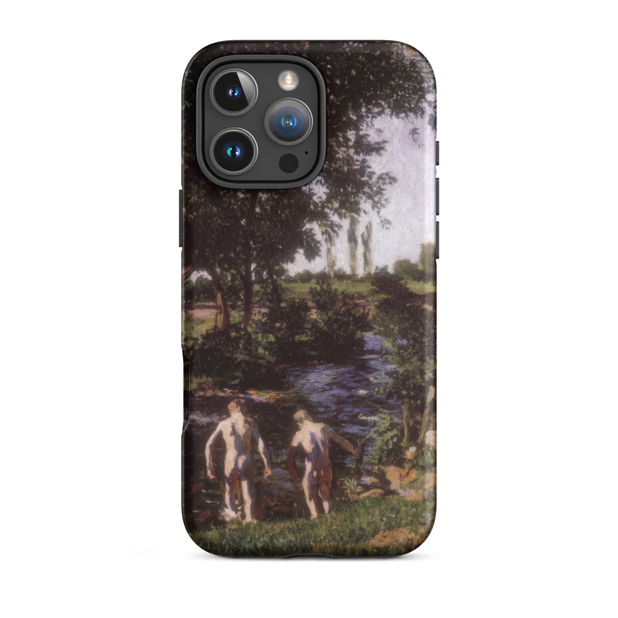 Summer Karoly Ferenczy Iphone Case, 16 Pro Max / Matte, Black Iphone Case Painted Landscape Two Figures River