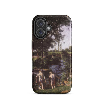 Summer - Karoly Ferenczy Phone Case Iphone 16 / Matte Smartphone Nature-themed Case Two Nude Figures Stream Ferenczy Summer, Nagybánya