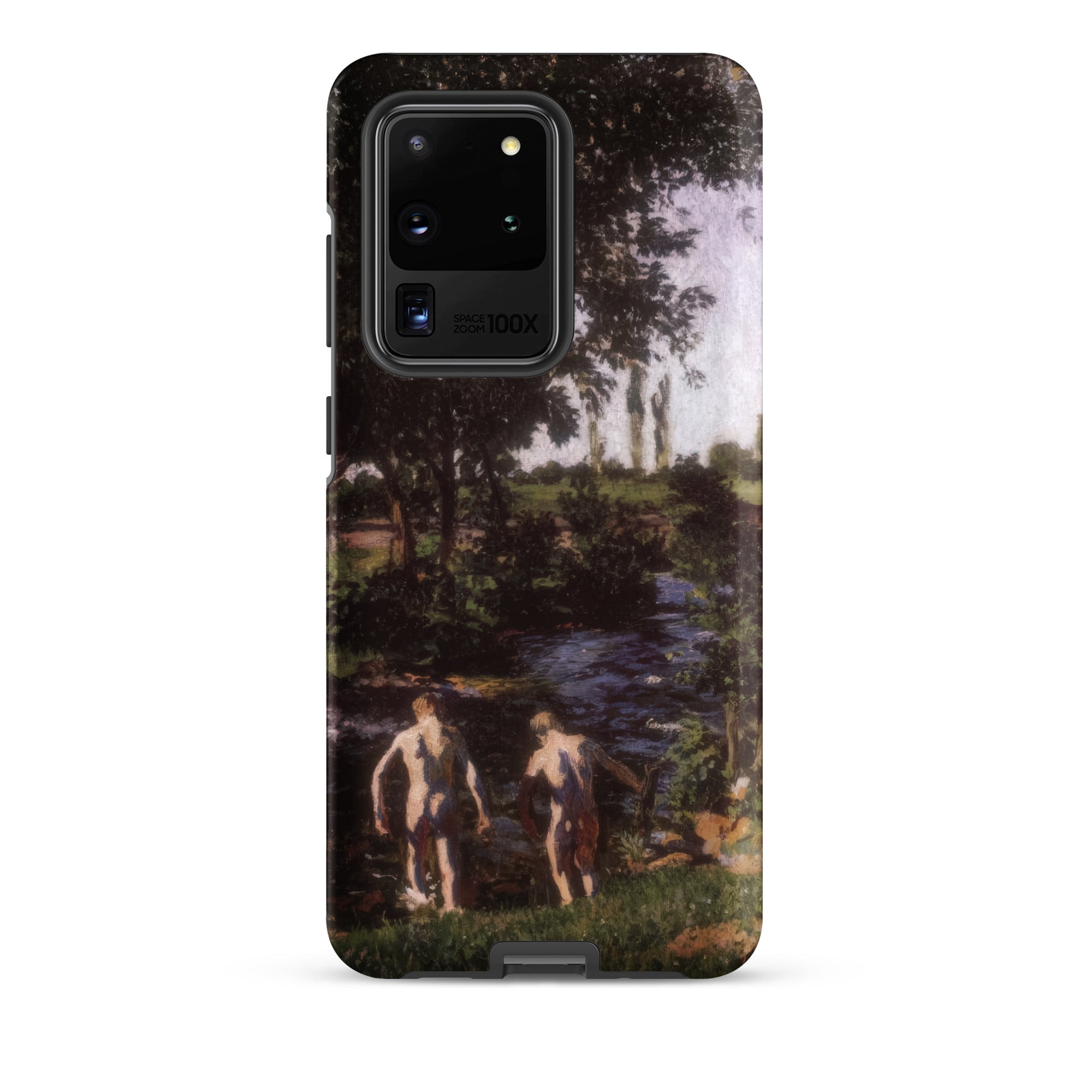 Summer Karoly Ferenczy Samsung Case, Galaxy S20 Ultra / Matte, Black Smartphone Case Landscape Painting Two Nude Figures