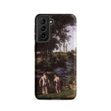 Summer - Karoly Ferenczy Samsung Case, Galaxy S21 / Matte, Smartphone Case Landscape Painting Two Nude Figures Stream